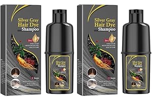 Silver Gray Hair Dye Shampoo - Gentle Non-Irritating, Moisturizing Scalp, Easy Color Transformation, Salon-Like Beauty Result