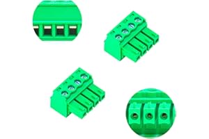 GENERIC Tcenofoxy 3.81mm 2/3/4/5/6/7/8/9/10/11/12/13/14/15/16/18/20/24 Pin Phoenix Connector PCB Screw Terminal Block Connector (5Pcs 3.81M-4Pin)