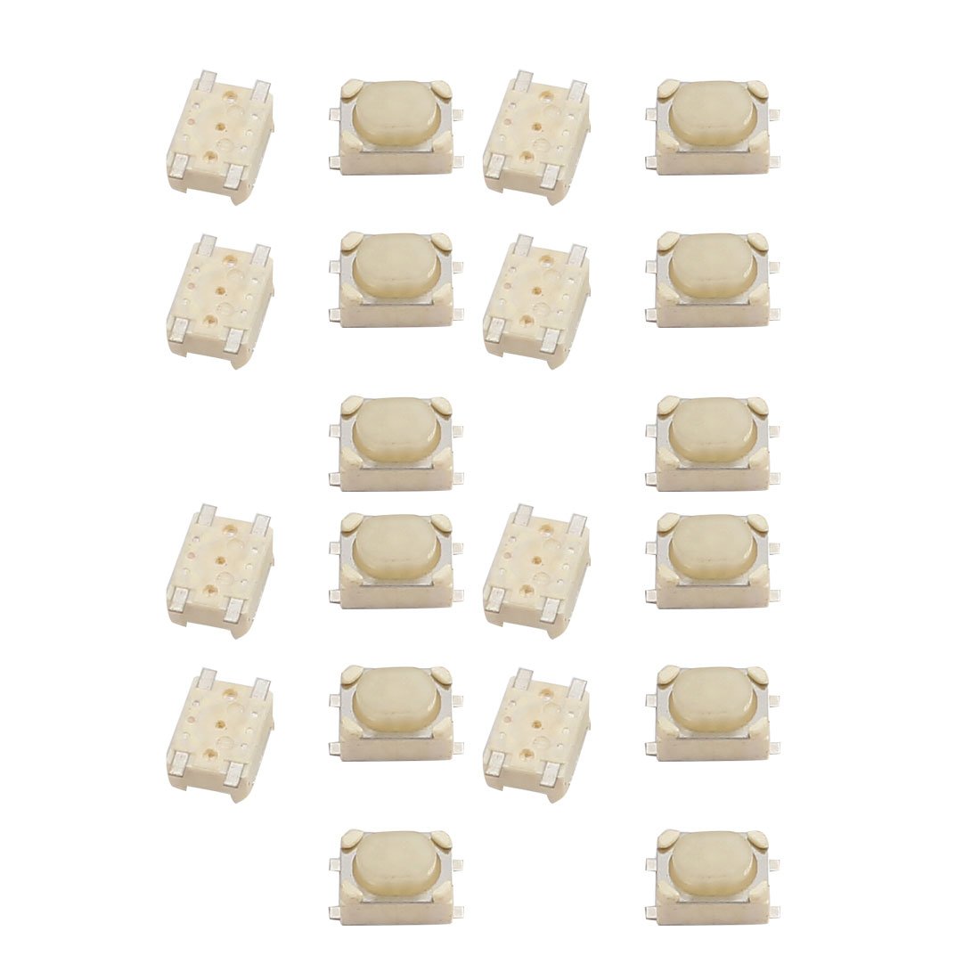 sourcing map 20Pcs 3.2x4.2x2.5mm Panel PCB Momentary Tactile Tact Push Button Switch 4Terminals