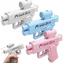Prank Water Gun - Doppelseitige Wasserpistole Für Streiche Vorne & Hinten - 3er Set Blau