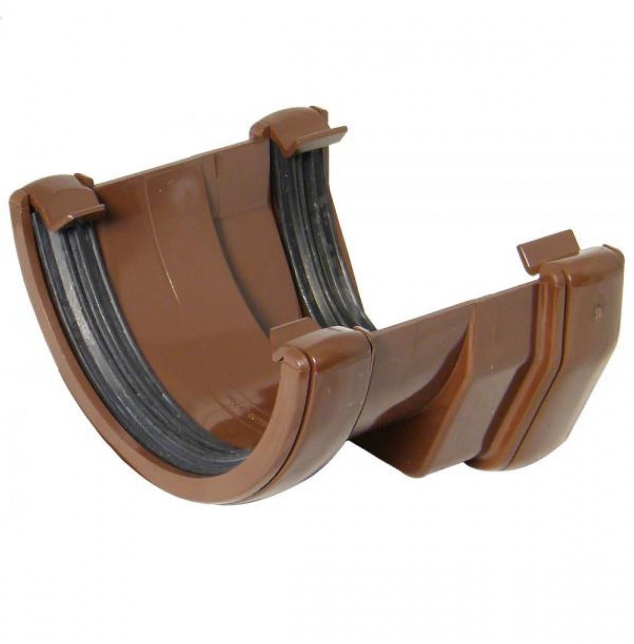 FLOPLAST 114mm Square to 112mm Round Gutter Adapter - Brown
