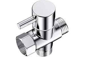 CACASO 100% Solid Brass Shower Arm Diverter,G 1/2 3 Way Shower Diverter valve For Hand Held Showerhead and Fixed Spray Head Diverter Polished Chrome