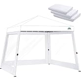 SCOMANAGE Clear Canopy Sidewalls for 10x10 Slant Leg Pop Up Tent | 3 Pack Sunwalls Only, White