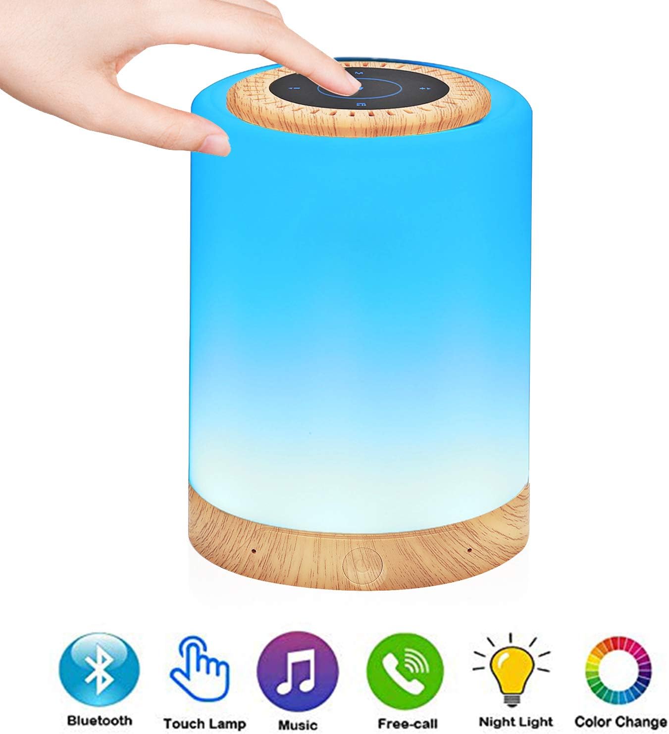 Cadeau Pour Adulte Ados Enfants Bebe Taipow Lampe De Chevet Avec Enceinte Bluetooth Veilleuse Led Touch Portable Disco Light Lecture De Mp3 Support Tf Aux In Usb Rechargeable Luminaires Interieur Luminaires Eclairage