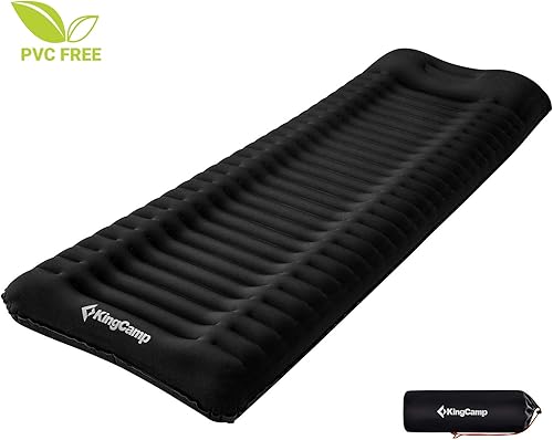 KingCamp Ultralight Comfortable Sleeping Pad 3.9 Inches Thick Mat with Attached Pillow Prevention of Rollover