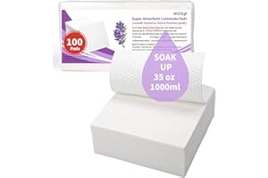 VINZOLYN 100 PCS Lavender Scented Super Absorbent Pads for Commode, Light Scent for Bedside Commode Liners, Medical Grade, Portable Potty,Portable Toilet for Adults, for Camping, Seniors and Disabled