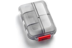 Personal Pill Organizers 7 Day Travel Daily Pill Container Pink with 161 Medicine Labels Mini Medication Storage Case Essenti