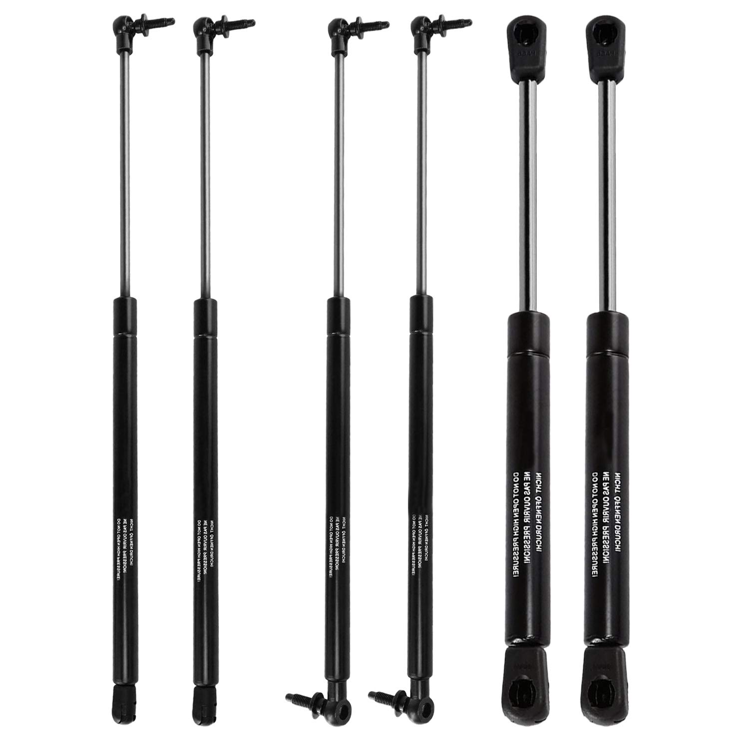 Photo 1 of 2 Rear Liftgate Struts, 2 Front Hood Struts, 2 Rear Window Lift Supports fit for Jeep Grand Cherokee Gas Springs Shocks 1999-2004 4699 4048 4528 Set of 6