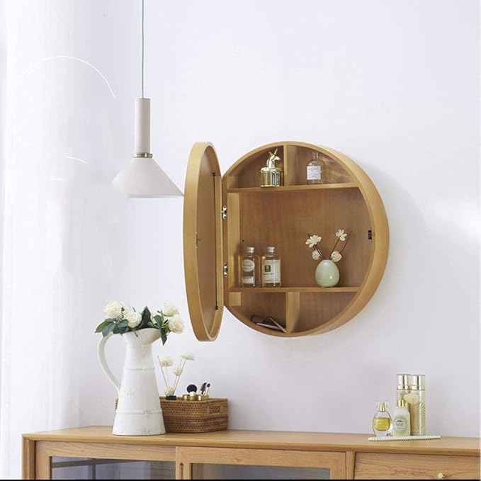 Color Black Size 50cm 19 7inches Armoire De Toilette Armoire De Toilette En Bois Miroir En Bois Massif Avec Etagere Armoire De Toilette Ronde Murale Ouverte A Gauche Et A Droite Salle Color Black Size 50cm 19 7inches Armoire De Toilette Armoire De Toilette En Bois Miroir En Bois Massif Avec Etagere Armoire De Toilette Ronde Murale Ouverte A Gauche Et A Droite Salle