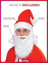 Smiffys Mens Santa Claus Christmas Costume Set One Size White Red Polyester Wig view 3