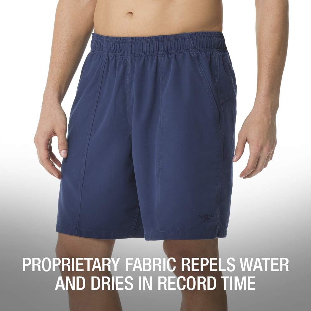 speedo men's solid rally volley 19 inch workout & swim trunks