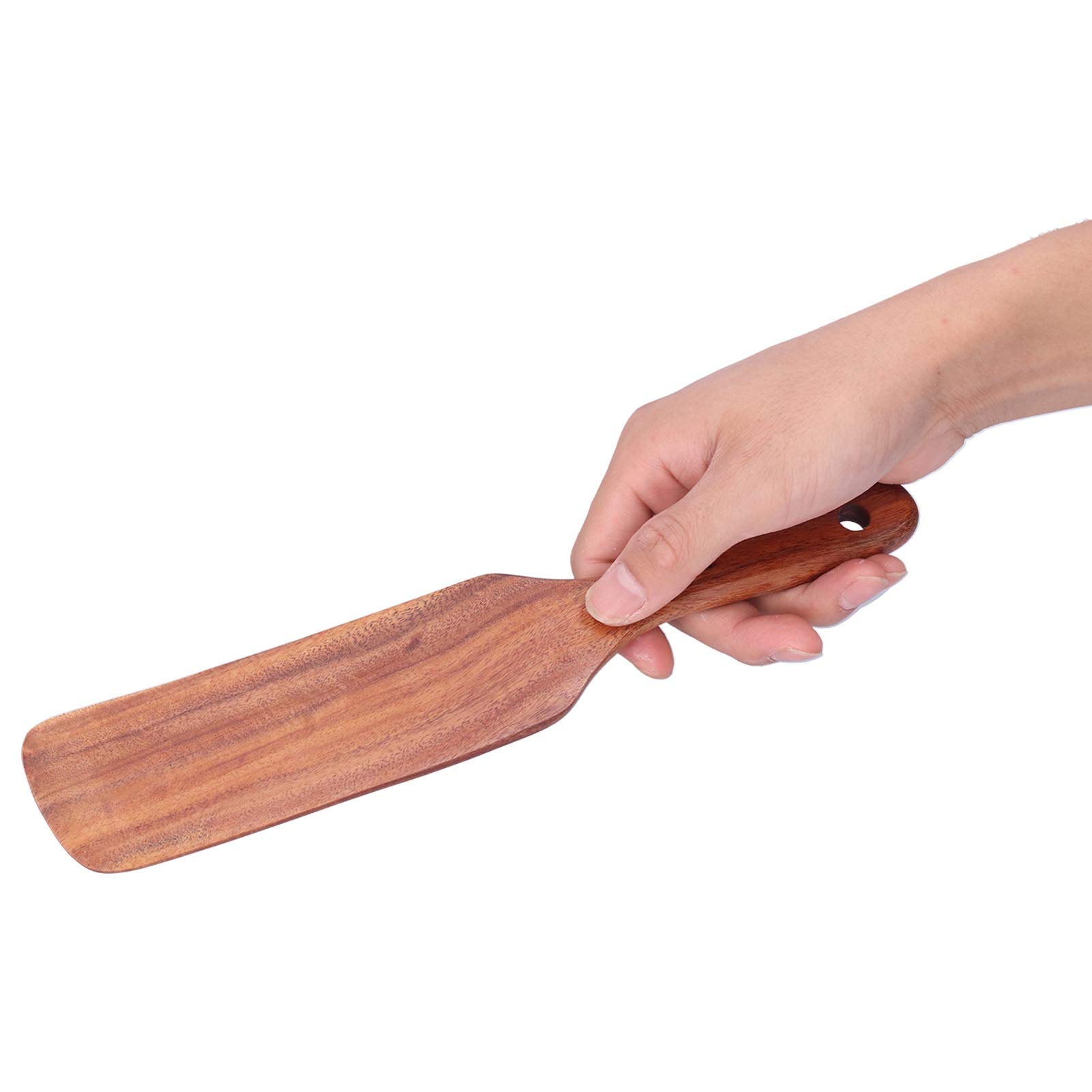 Wooden Cooking Turner Wear Resistance Pancakes Shovel Wooden Kitchen Utensils Non Stick Cooking Turner Spatula for Eggs Pancakes Omelet Fish and Steak