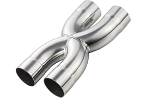 LCGP Universal 2.5" In/Out Crossover X Pipe 12" Length Stainless Steel Exhaust Pipe