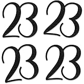Black Glitter 23 Cut-Out Numbers, 23rd Birthday Party Anniversary Decorations DIY Essentials