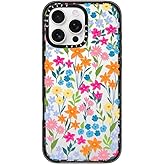 CASETiFY Impact Case for iPhone 16 Pro Max [Slim / 8.2 ft. 4X Military Grade Drop Protection/Wireless Charging Compatible] - Bright Spring Flowers - Clear Black