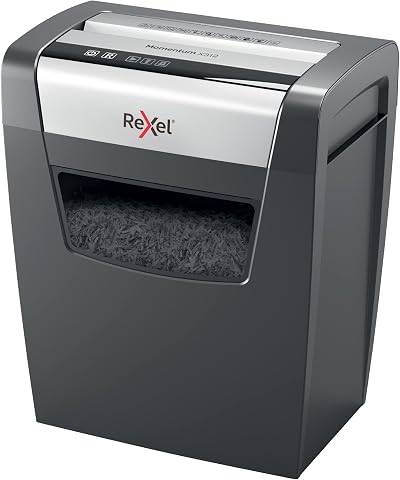 Rexel Momentum X312 Cross Cut Shredder 13-12 Sheets 23 Litre Bin Black
