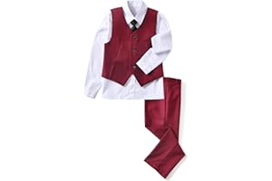 YuanLu Boys Suit Dress Clothes Ring Bearer Outfit Homecoming Dresses Boy Vest and Pants Set for Kids Wedding Tuxedo Suits