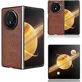Elubugod Drop Protection Case Compatible with Honor Magic V3,PU Leather + Rigid PC Ultra Slim Phone Case Compatible with Honor Magic V3 5G FCP-AN10 Case Cover Brown