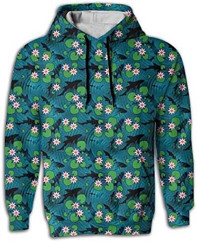 ORINEA Art Shark Lotus Sweatshirt Hoodies Hooded Sport Outwear
