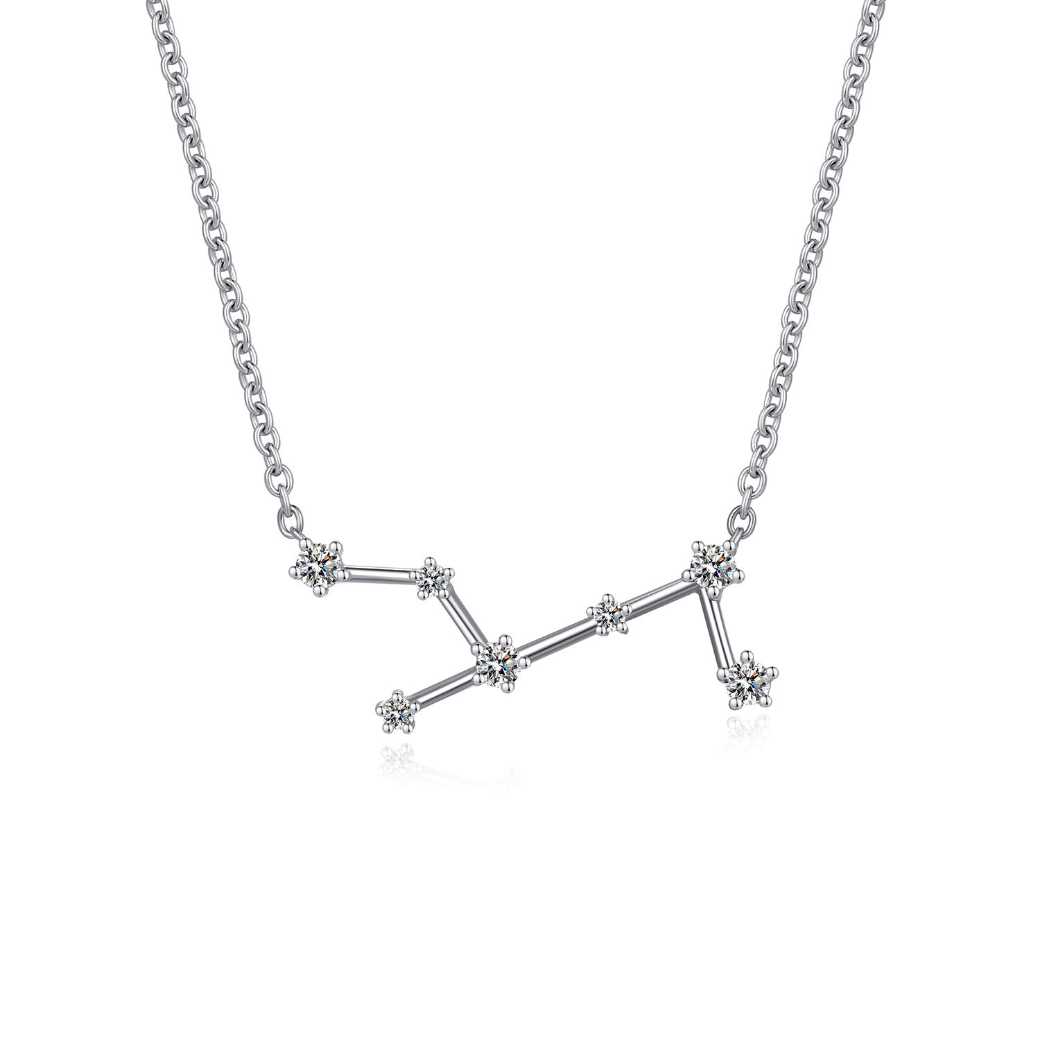 jiamiaoi Necklace for Women 12 Horoscope Necklace Leo 925 Sterling Silver Zodiac Sign 12 Constellation Necklace Astrology CZ Pendant Necklace Star Necklace Birthstone Necklace