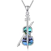 YAFEINI Violinist Cellist Gifts for Her 925 Sterling Silver Cello Violin Pendant Necklace Music Jewelry for Women Birthday Christmas Gifts