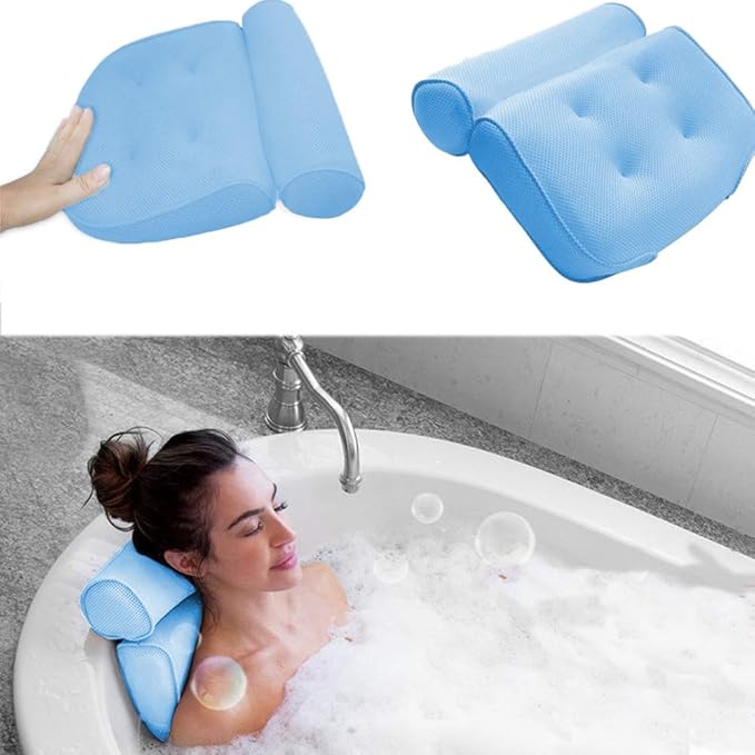 Geagodelia Coussin de Bain Oreiller de Bain avec Ventouses Oreiller