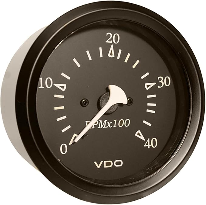 VDO Allentare BlacK 4000RPM 33/8" (85mm) Diesel Tachometer