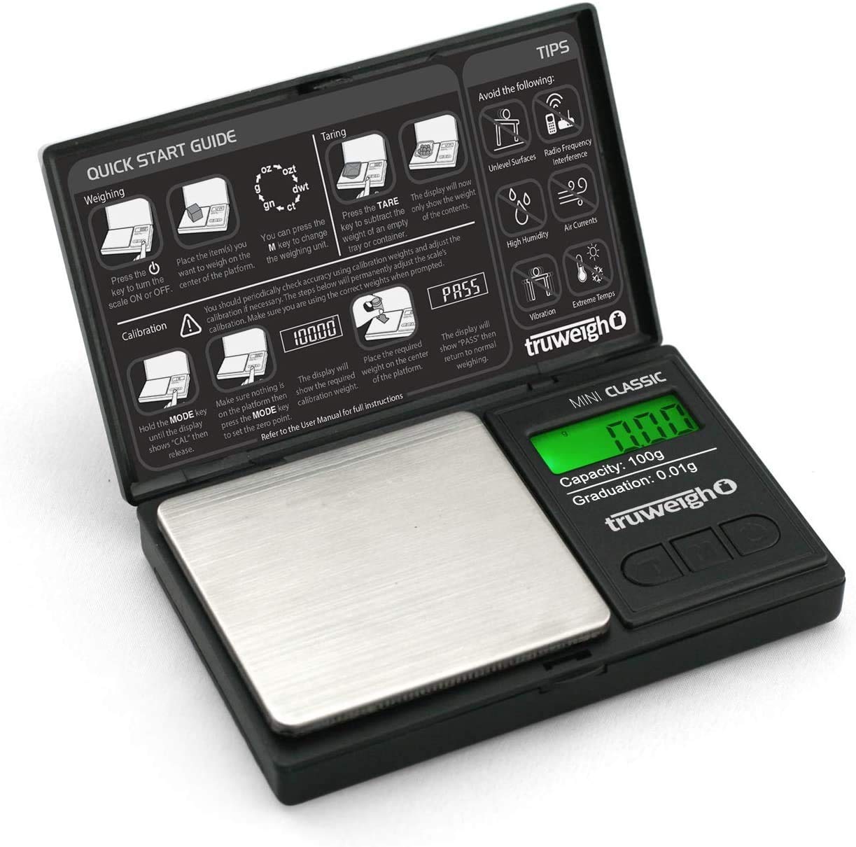 Buy TruweighMINI CLASSIC Digital Scale (100g x 0.01g Black/Black