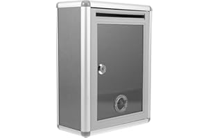 NUOBESTY Wall Mount Lockable Mailbox with Hanging Ballot Suggestion Box Metal and Plastic Post for Home and