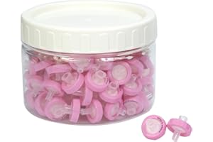 Syringe Filters PTFE Hydrophilic Filtration 0.22um 13mm Membrane Diameter Lab PTFE Membrane Disc Non-Sterile by Labfil, Pack of 100