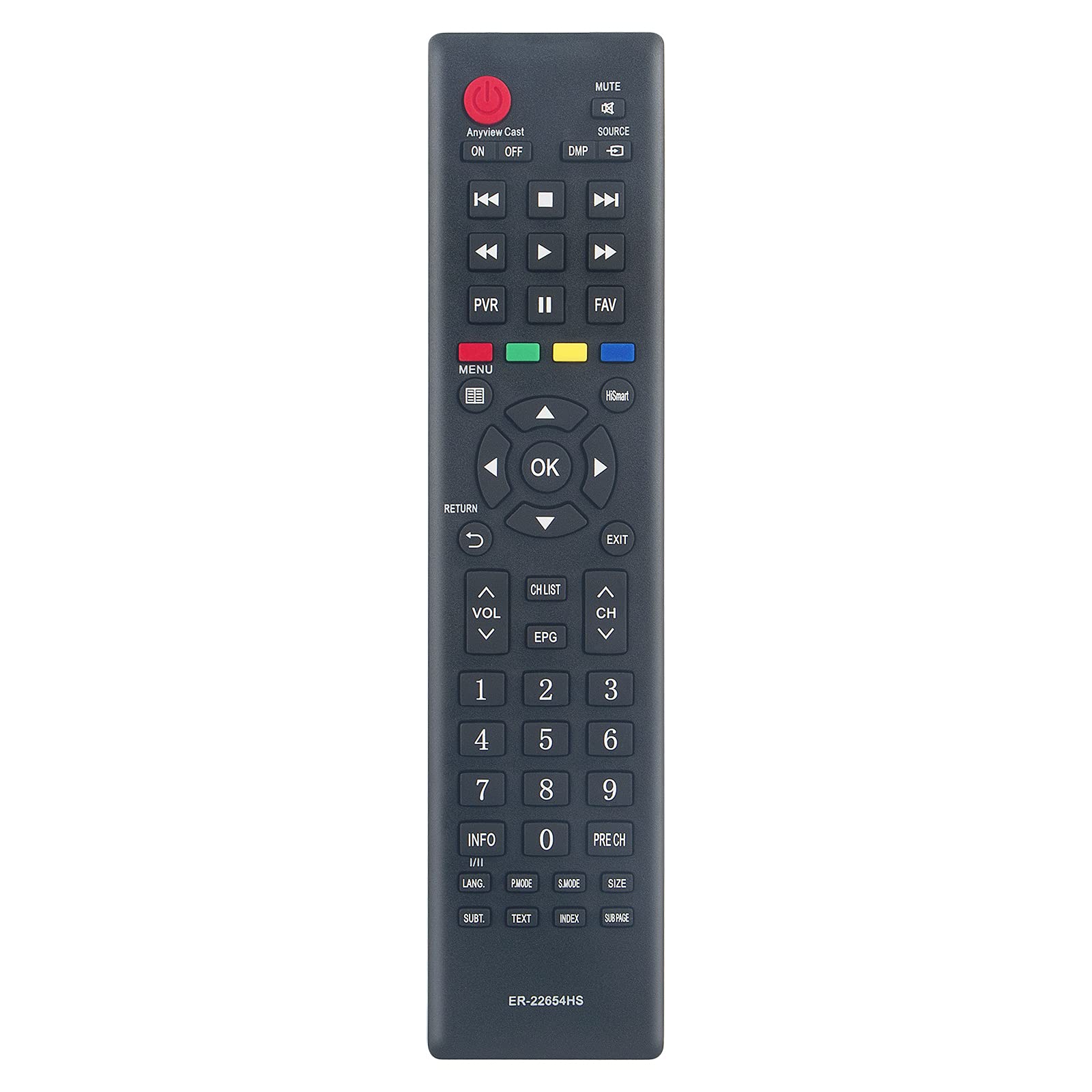 New ER-22654HS Replace Remote Control - VINABTY ER22654HS Remote Control Replacement fit for Hisense TV ER 22654HS Remote Controller
