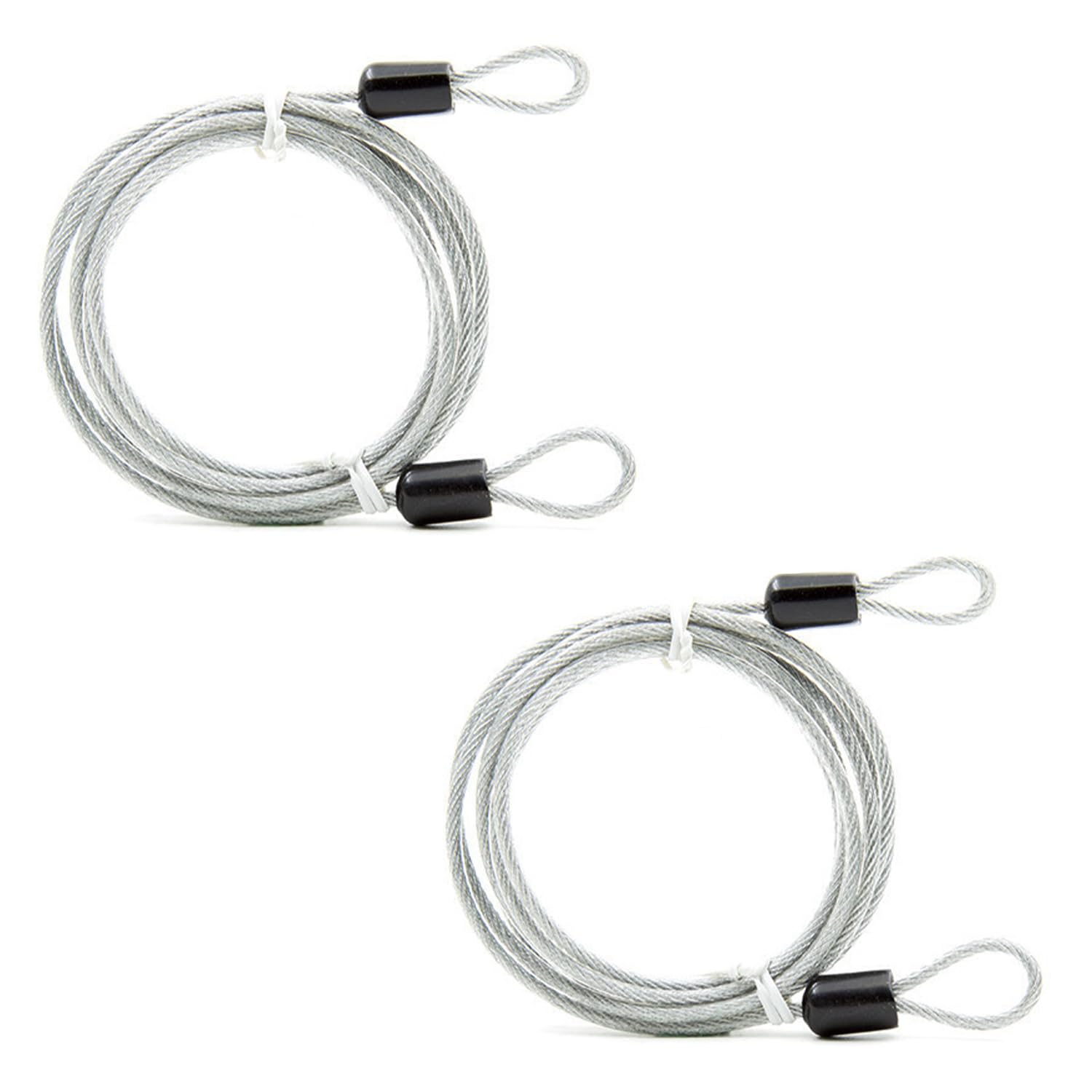 2 Pcs 2mx2.5mm Lock Cables for Bicycle, Double Loop Stainless Steel Tethers, Cycling Cable Locks