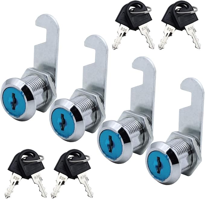 Cam Lock Set Drawer Cabinet Locks Cupboard Locker Furniture Hardware Door Cabinet Lock With 4 Keys And 4 Different Lock Plates - 1420
