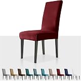 MAXIJIN Velvet Chair Covers Set of 2 – Stretch, Removable, Wine Red