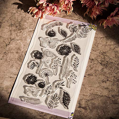 GIMITSUI Store Silicone Clear Stamp (Leaf & Flower)