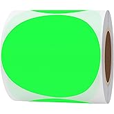 Hybsk Round Color Coding Circle Dots Labels Warehouse Inventory Organizer Stickers (4 inch, Fluorescent Green)