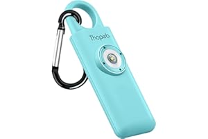 THOPEB The Original Personal Safety Alarm for Womenn by Women– Loud Siren Birdie Sound, Strobe SOS LED Light, Be Safe with Personal Alarm– Self Defense Keychain for College Essentials (Aqua)