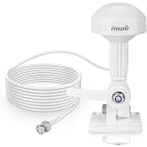 FMUSER GS100 Marine GPS Antenna for Boat with 20ft Cable | For ship navigation. Includes adjustable mount bracket, 20ft BNC male pure copper RG58 cable, and TNC adapter