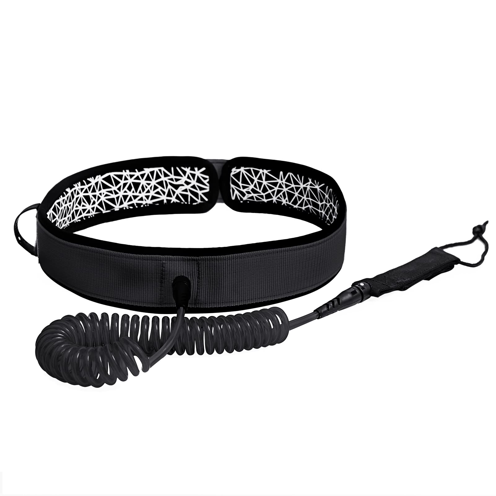 Lixada Surfboard Waist Leash 7mm Thick 10ft Coiled Surf Board Leash SUP Stand Up Paddleboard Leash