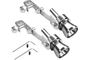 Hirificing 2PCS Exhaust Turbo Whistle, Loud Turbo Sound Booster Exhaust Muffler Pipe Aluminum Alloy Whistle,Car Roar Maker Turbo Sound Enhancer Whistle Simulator(XL-Silver)
