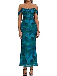 KUTUMAI Off The Shoulder Maxi Long Dress Corset