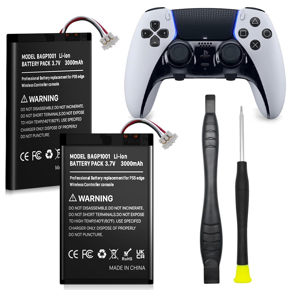 Photo 1 of (2 Pack) 3000mAh Battery for Sony PlayStation Dualsense Edge Controller, Upgrade High Capacity Replacement Battery for Sony PS5 Dualsense Edge with Repair Tool Kit