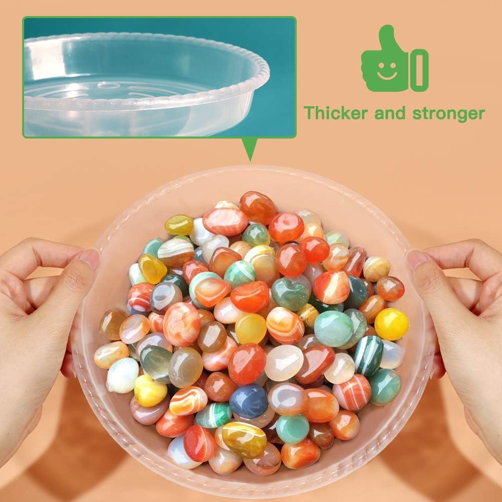 Alotpower Plant Saucer, 18 Pack Clear Plastic Plant Saucer Drip Trays Durable Flower Plant Pot Saucer for Indoor and Outdoor Plants (3 Size, 6/8/10 Inch) : Garden & Outdoor