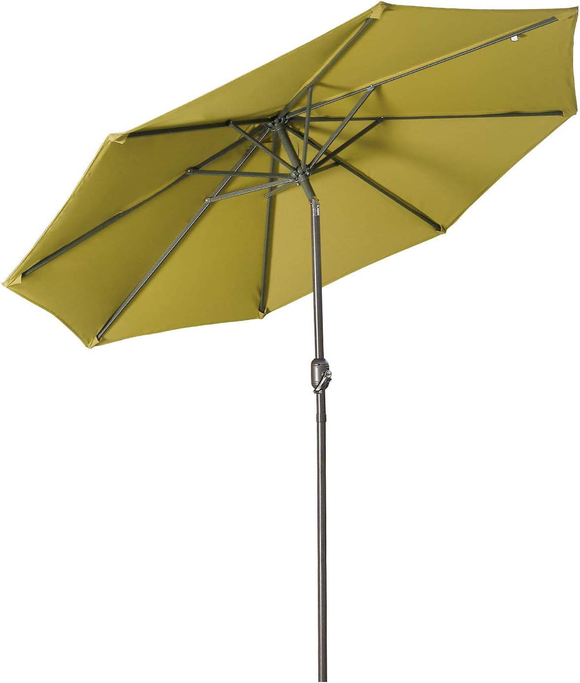 Amazon Com Aok Garden 9 Ft Patio Umbrella Outdoor Table Umbrella With Push Button Tilt And Crank 8 Sturdy Ribs Fade Resistant For Patio Table Market Deck Green Garden Outdoor
