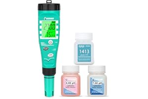UIUZMAR pH Meter for Hydroponics EC pH Monitor pH ppm Tester for hydroponics System Simultaneous Measurement of pH EC TDS Temperature for DWC Setup Hydro Reservoir Tank, Aeroponic Garden