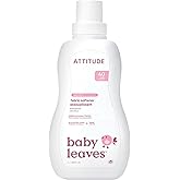 ATTITUDE Baby Fabric Softener, Plant and Mineral-Based Ingredients, HE Compatible, Vegan and Cruelty-free Laundry and Household Products, Unscented, 40 Loads, 33.8 Fl Oz
