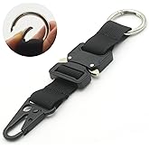 aYrap Military Tactical Keychain for Men with Quick Release Metal Buckle EDC Gear Clips with HK Clip and Stainless Steel Ring