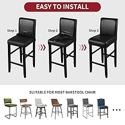 YISUN Bar Stool Covers, Stretch Waterproof PU Bar