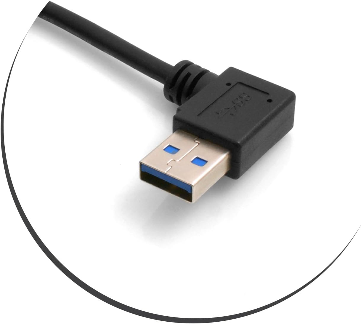 System-S USB 3.1 Type C to USB 3.0 Type A Charging Cable Up and Down Angled 90° Right Angled Adapter 98cm - Image 3