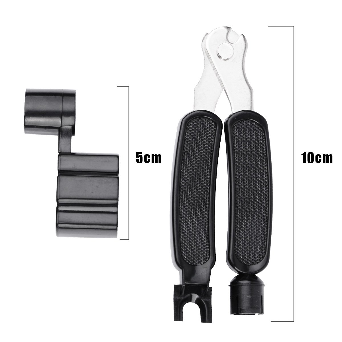 FINO Pro Guitar String Winder Cutter and Bridge Pin Puller, 3 in 1 Ukulele String Peg Winder Guitar Maintenance Tool,Black